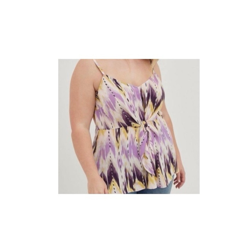 Torrid Georgette Peplum Tie Front‎ Cami Tank Top - Picture 7 of 8